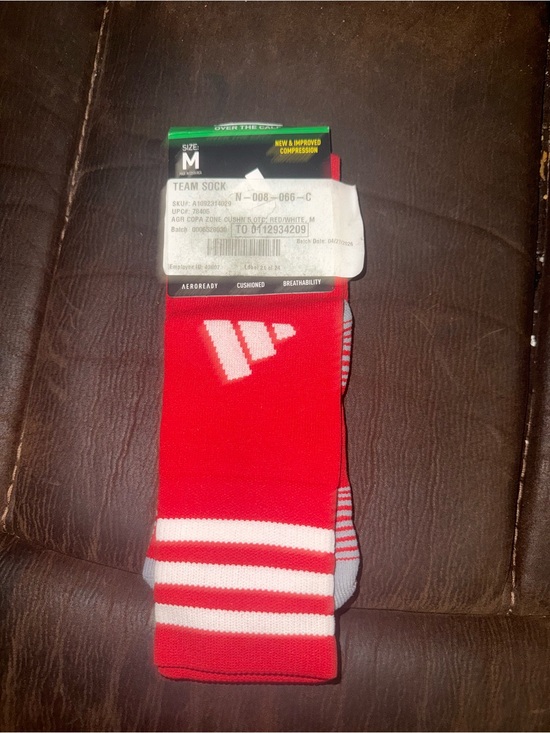 adidas Other - adidas Red and White Athletic Team Socks - Medium